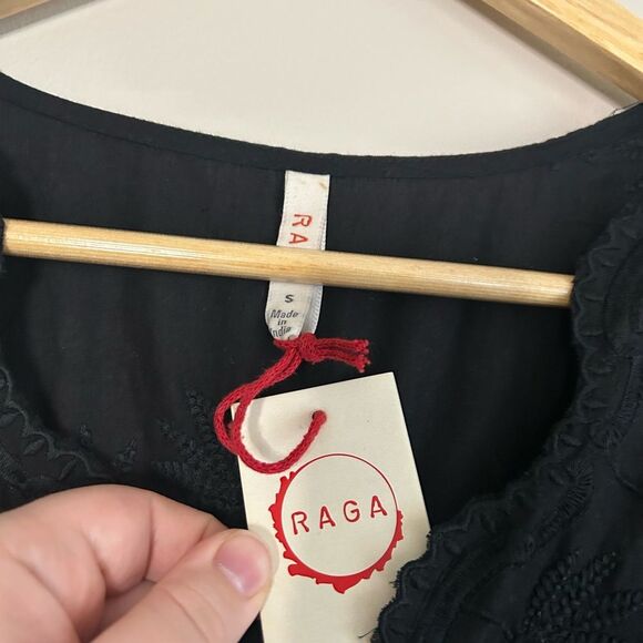 Anthropologie x Raga Black Jaya Floral Embroidered Maxi Dress Size Small - Picture 8 of 12